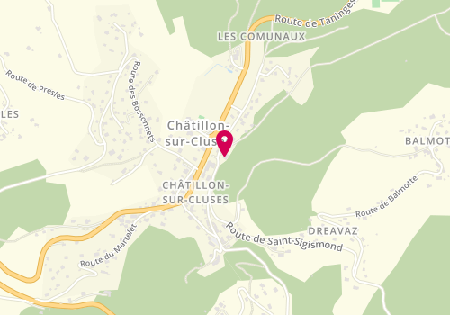 Plan de Boulangerie Pâtisserie Tiffanie, 20 impasse des Granges, 74300 Châtillon-sur-Cluses