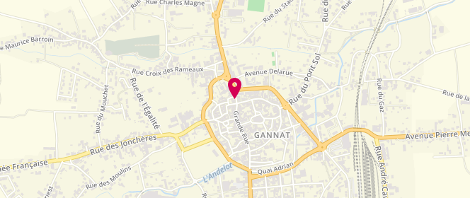 Plan de Croissanterie Viennoiserie Durin Gannat, 34 Grande Rue, 03800 Gannat