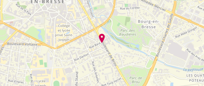 Plan de Aux Saveurs du Pain, 110 Boulevard de Brou, 01000 Bourg-en-Bresse