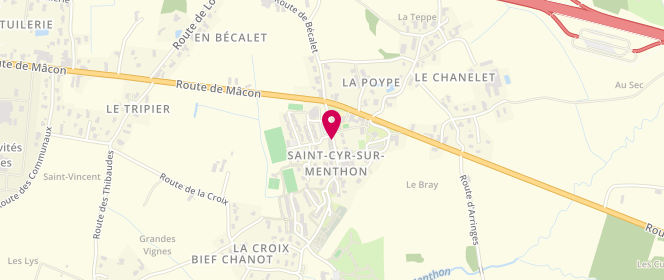 Plan de Boulangerie Mouroux, 144 Rue du Menthon, 01380 Saint-Cyr-sur-Menthon