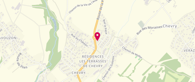 Plan de La Grange à Tartines, 107 Chemin de la Pièce, 01170 Chevry