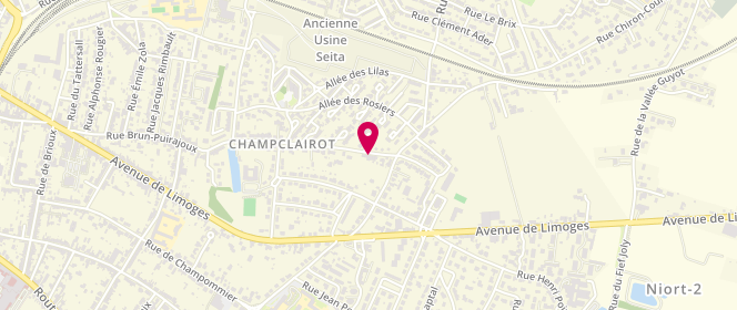 Plan de Boulangerie Patisserie Champclairot, 52 Rue de Champclairot, 79000 Niort