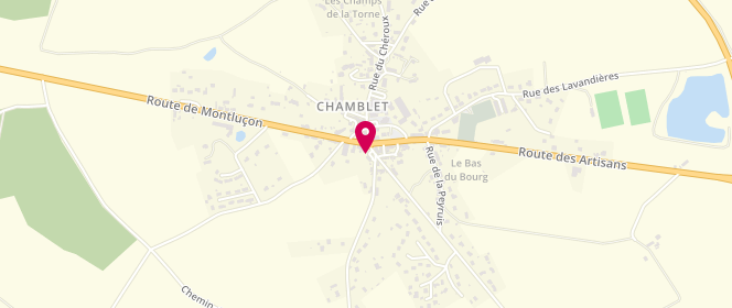 Plan de Les Délices de Chamblet, 2 Place de la Poste, 03170 Chamblet
