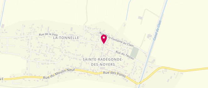 Plan de Boulangerie Tocasolie, 2 Rue de l'Église, 85450 Sainte-Radégonde-des-Noyers
