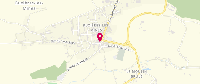 Plan de Boulangerie Patisserie Buxieres Les, 1 place Louis Ganne, 03440 Buxières-les-Mines