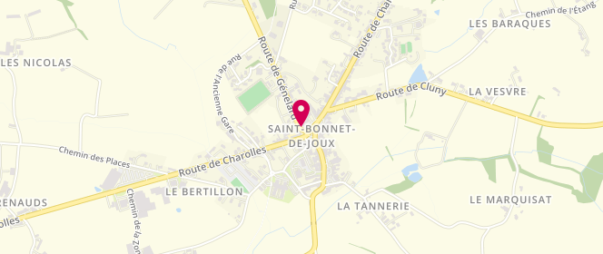 Plan de Boulangerie Pâtisserie Au fournil Bonnetois : ROLLET Samuel, 276 place du Champ de Foire, 71220 Saint-Bonnet-de-Joux