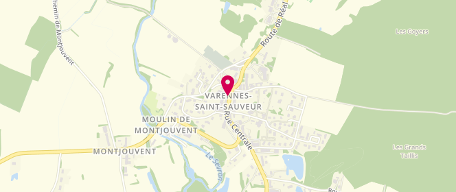 Plan de Aux délices du Poulot, 295 Rue Centrale, 71480 Varennes-Saint-Sauveur