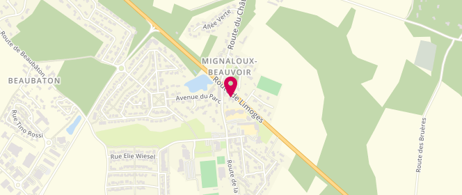 Plan de Au P'tit Quignon, 1480 Route de Limoges, 86550 Mignaloux-Beauvoir