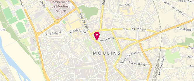 Plan de Aux Trois Petits Pains, 4 Rue Diderot, 03000 Moulins