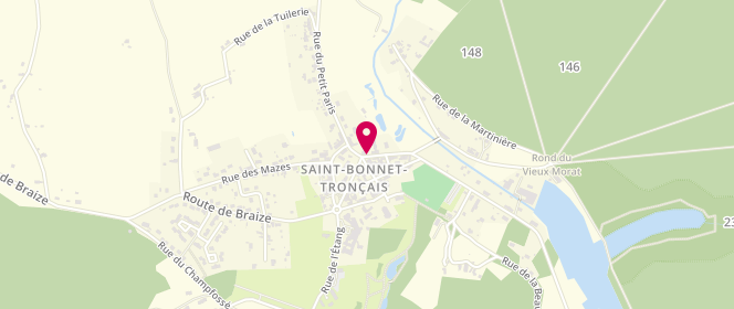 Plan de Boulangerie Sendra, 1 Route de Tronçais, 03360 Saint-Bonnet-Tronçais