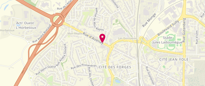 Plan de Les Petites Gourmandises, 5 Rue Aizenay, 85000 La Roche-sur-Yon