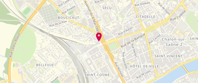 Plan de Boulangerie Patisserie Grandjean, 1 avenue Boucicaut, 71100 Chalon-sur-Saône