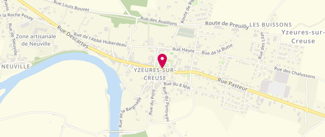 Plan de Boulangerie Brunet, 3 Rue Pasteur, 37290 Yzeures-sur-Creuse