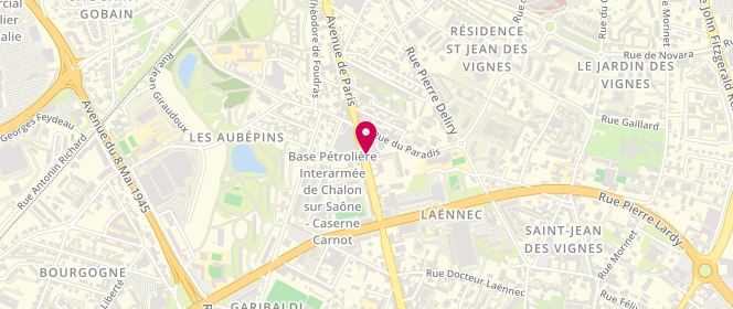 Plan de La Feerie Gourmande, 94 Avenue Paris, 71100 Chalon-sur-Saône