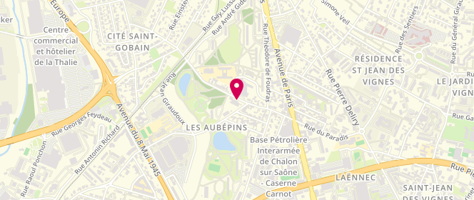 Plan de Le Fournil de l'Aubepain, 31 Avenue de l'Aubepin, 71100 Chalon-sur-Saône
