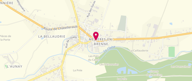 Plan de Boulangerie Pâtisserie Barbet, 4 Rue de l'Église, 36290 Mézières-en-Brenne