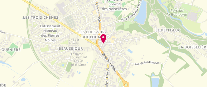 Plan de O praliné sucré, 64 place du Moustier, 85170 Les Lucs-sur-Boulogne