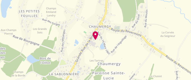 Plan de Boulangerie Patisserie Mercier, 15 grande Rue de la Bresse, 39230 Chaumergy