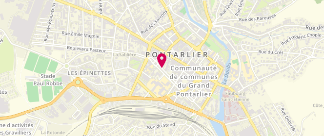 Plan de Boulangerie Patisserie Ecarnot, 38 Rue des Remparts, 25300 Pontarlier