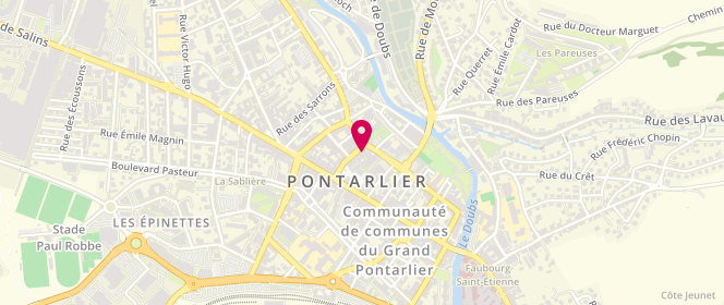 Plan de Boulangerie Bonnet, 3 Rue de la Halle, 25300 Pontarlier