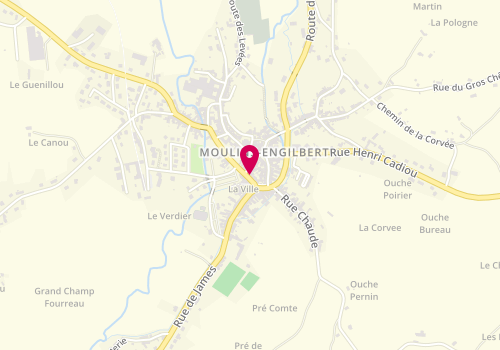 Plan de Boulangerie Pâtisserie Odoul, 8 Rue des Fossés, 58290 Moulins-Engilbert
