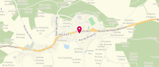 Plan de Les Reves d'Honoré, Route d'Autun, 58430 Arleuf
