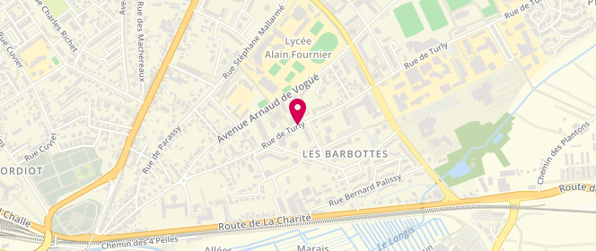 Plan de Aux Délices de la Bonbonnière, 83 Rue Turly, 18000 Bourges