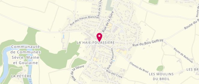 Plan de Boulangerie Patisserie Baudry, 2 place de l'Abbé Leduc, 44690 La Haie-Fouassière