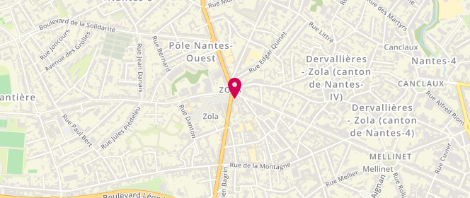 Plan de Boulangerie Zola, 6 place Emile Zola, 44100 Nantes