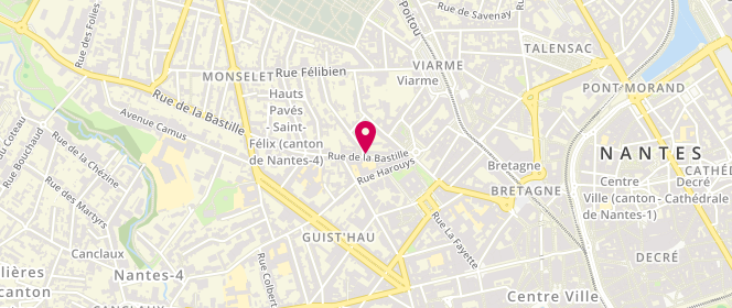 Plan de La Boulangerie de la Bastille, 20 Rue de la Bastille, 44000 Nantes