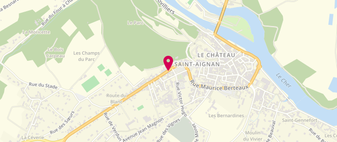 Plan de Boulangerie Pâtisserie Bouquaire, 7 avenue Gambetta, 41110 Saint-Aignan