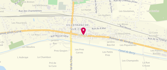 Plan de La Gourmandise, 25 Avenue de Verdun, 41200 Villefranche-sur-Cher