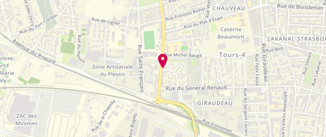 Plan de Boulangerie Chauvet, 130 Boulevard Tonnellé, 37000 Tours