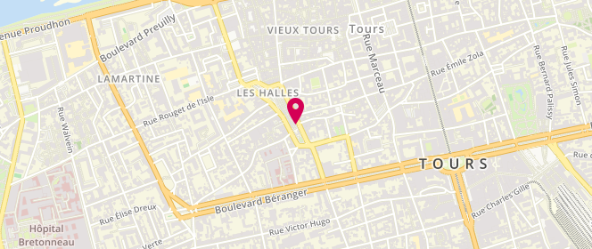 Plan de Hardouin Boulanger, place Gaston Paillhou, 37000 Tours