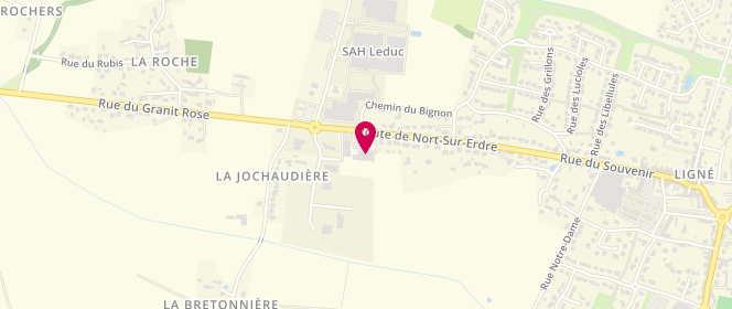 Plan de Aldi Marche, 531 Route de Nort Sur Erdre, 44850 Ligné
