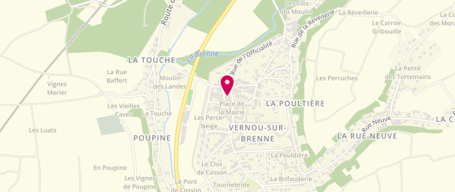 Plan de Boulangerie Pâtisserie Chocolaterie Huvet, 8 Rue Lucien Arnoult, 37210 Vernou-sur-Brenne