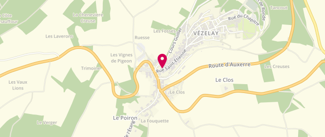 Plan de Au Bon Pain, 3 Rue Saint-Etienne, 89450 Vézelay