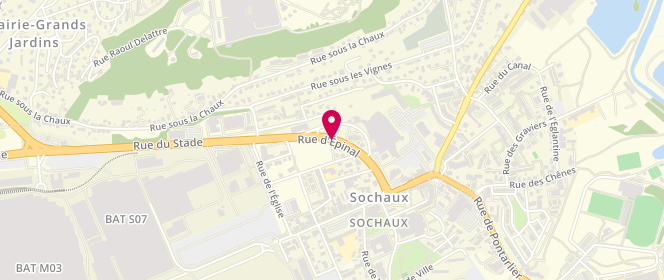 Plan de Boulangerie Marie Blachere, Rue d'Epinal, 25600 Sochaux