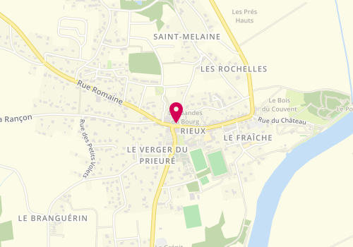 Plan de Boulangerie pâtisserie Guillaume Go, 1 place de l'Église, 56350 Rieux