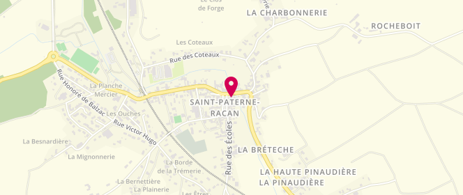 Plan de Le Kiosque Gourmand, 2 place de la République, 37370 Saint-Paterne-Racan