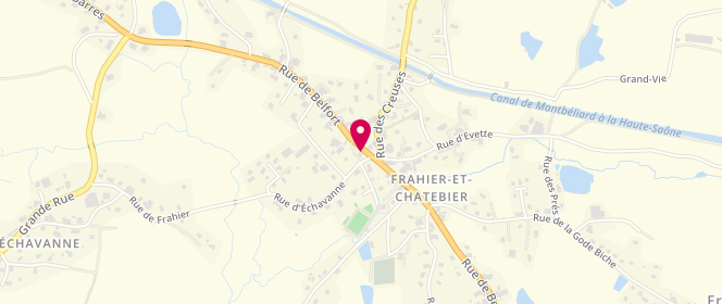 Plan de Boulangerie Patisserie Caput, 22 Rue de Belfort, 70400 Frahier-et-Chatebier