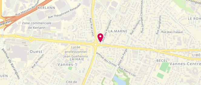 Plan de La Huche à Pain, 42 avenue de la Marne, 56000 Vannes