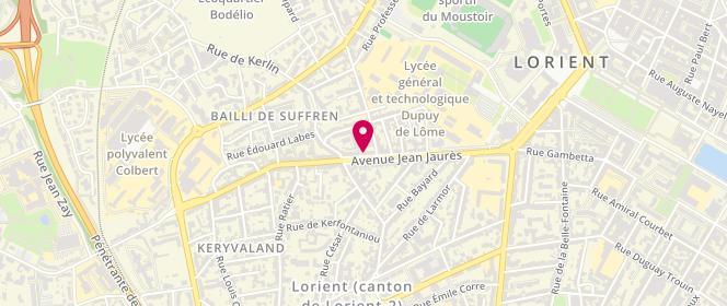 Plan de Boulangerie Pâtisserie HUGUET Alexandre, 35 avenue Jean Jaurès, 56100 Lorient