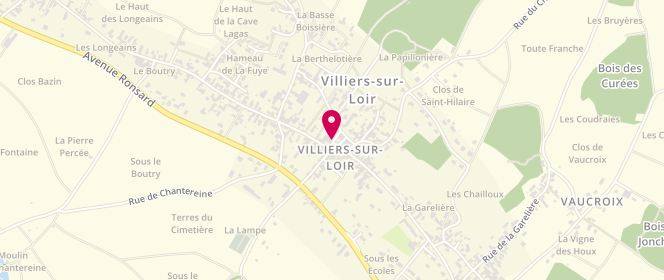 Plan de Boulangerie Villiersoise, 4 place Fortier, 41100 Villiers-sur-Loir