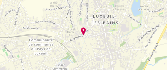 Plan de Boulangerie Perrin, 36 Rue Jean Jaurès, 70300 Luxeuil-les-Bains