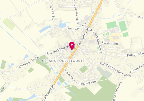 Plan de La Boulangerie de Quartier, 13 Place Pierre Belon, 72330 Cérans-Foulletourte