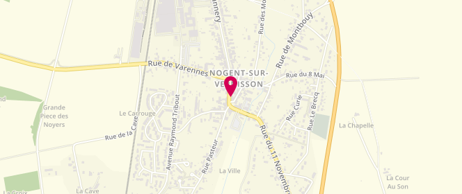 Plan de Aux délices de Nogent, 13 Rue Aristide Briand, 45290 Nogent-sur-Vernisson