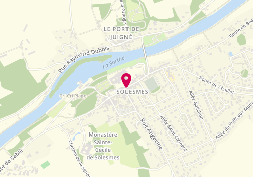 Plan de Au Moulin Sucré, 2 Rue Marchande, 72300 Solesmes