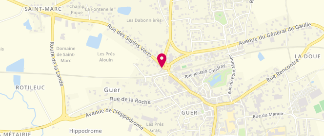 Plan de Le Fournil de la Gare, 3 Rue Sapins Verts, 56380 Guer