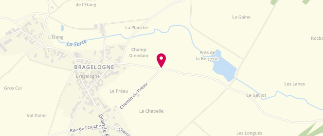 Plan de Auberge du Cheval Blanc, Rue du Croc Cadot, 10340 Bragelogne-Beauvoir